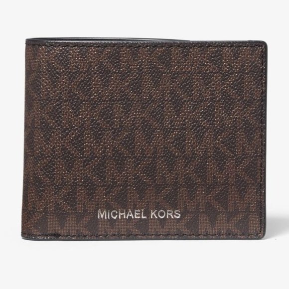 New MICHAEL KORS MENS Cooper Logo Billfold Wallet With Coin Pouch 100% Authentic